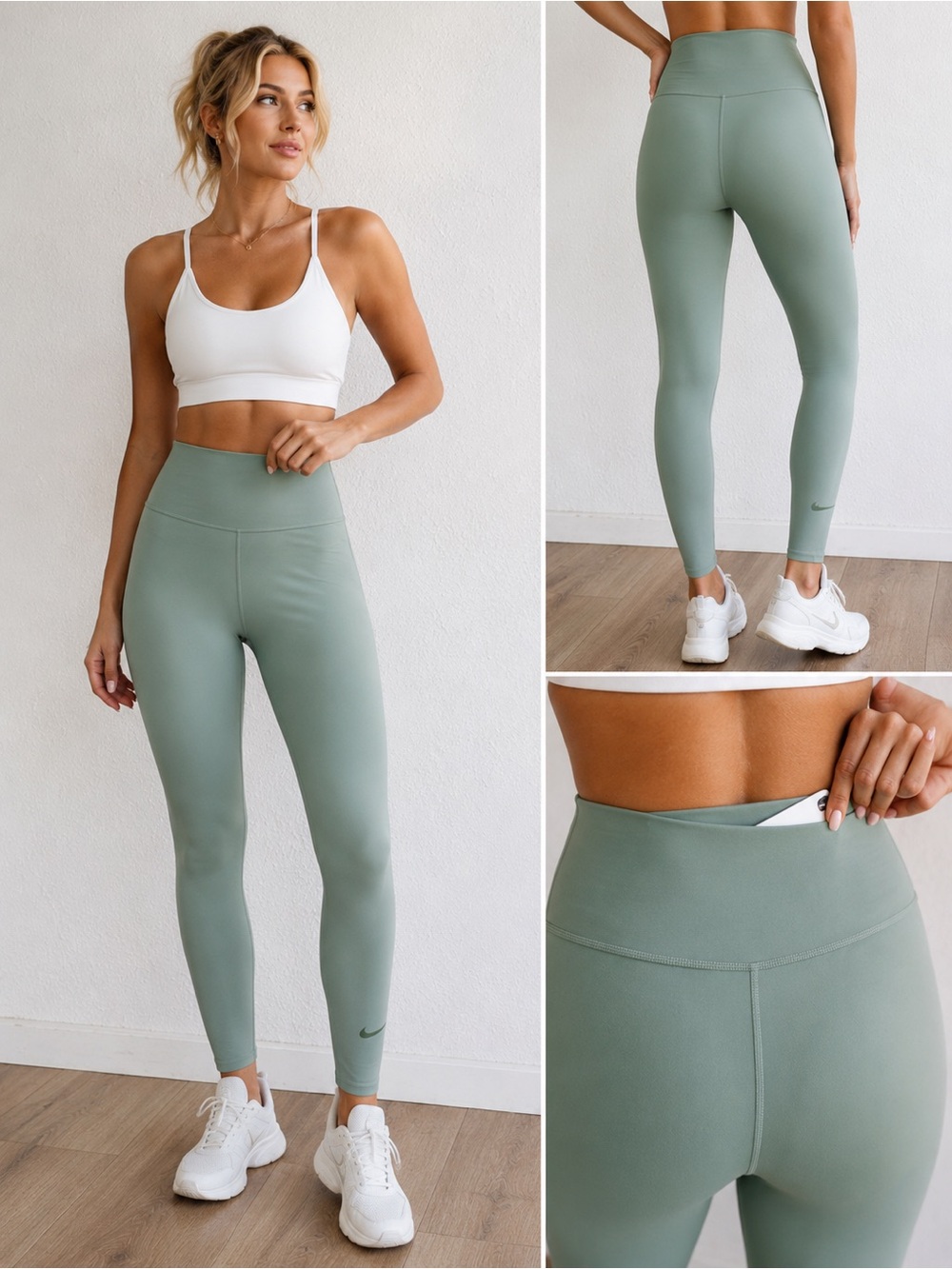 Nike Dri-FIT High-Rise Leggings | Sage Green | Size XL